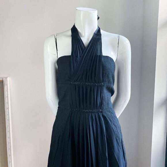 NWT Vintage Teenflo Black Wool Lurex Chiffon Sequin Classic Black Dress… - Picture 2 of 8